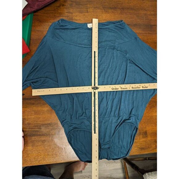 143 Story by Line Up Bodysuit Blue Cowl Neck Long Sleeve Top Women's Size Medium - Picture 6 of 6